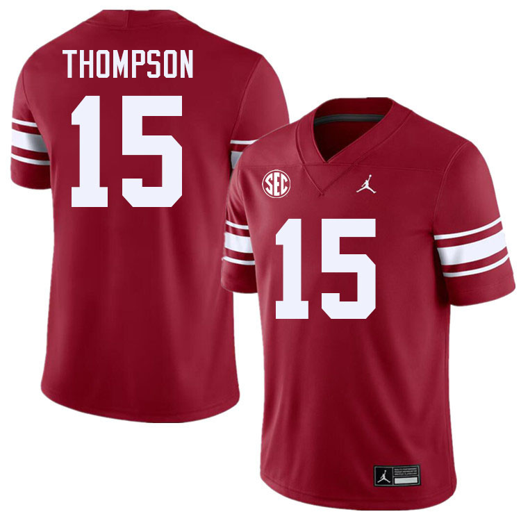 Men #15 Brenen Thompson Oklahoma Sooners 2024 SEC Conference College Football Jerseys-Throwback